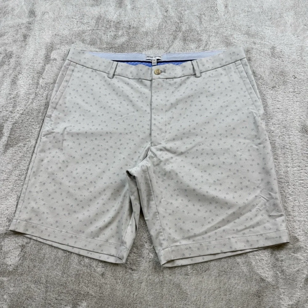 Peter Millar Crown Sport Salem Golf Cart Performance Chino Shorts 36 Gray